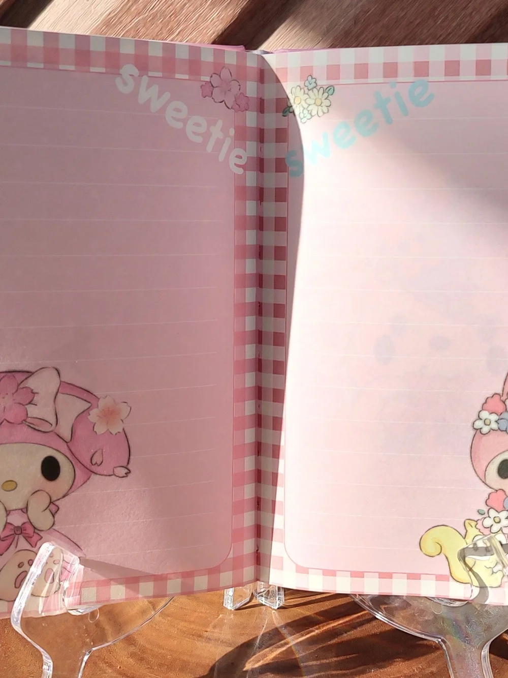 Sanrio My Melody Pink Hardcover Notebook with Floral Bow Artwork
